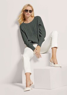 Rundhals-Pullover mit Zopfmuster thumbnail 5