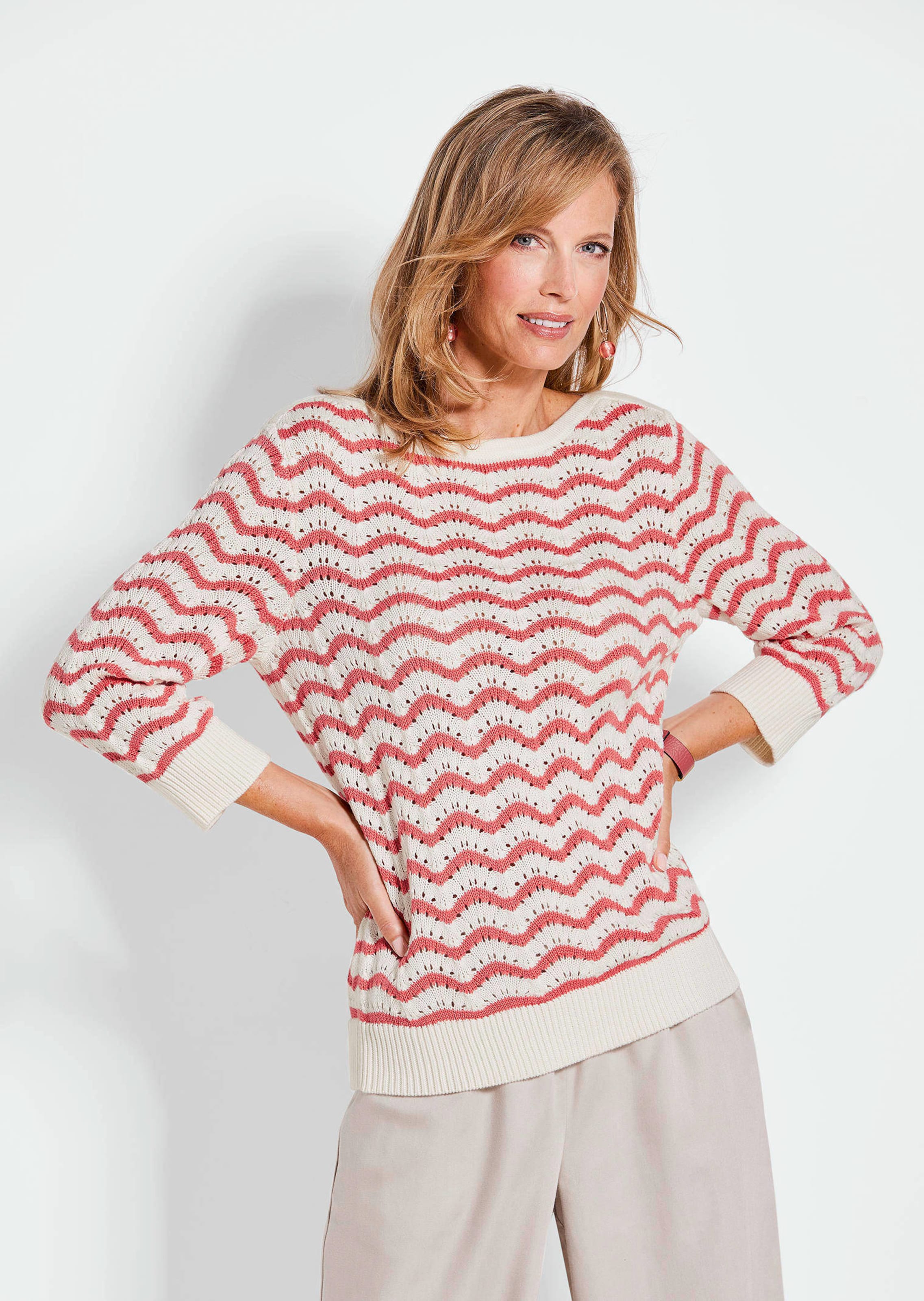 Strickpullover mit 3/4-Arm