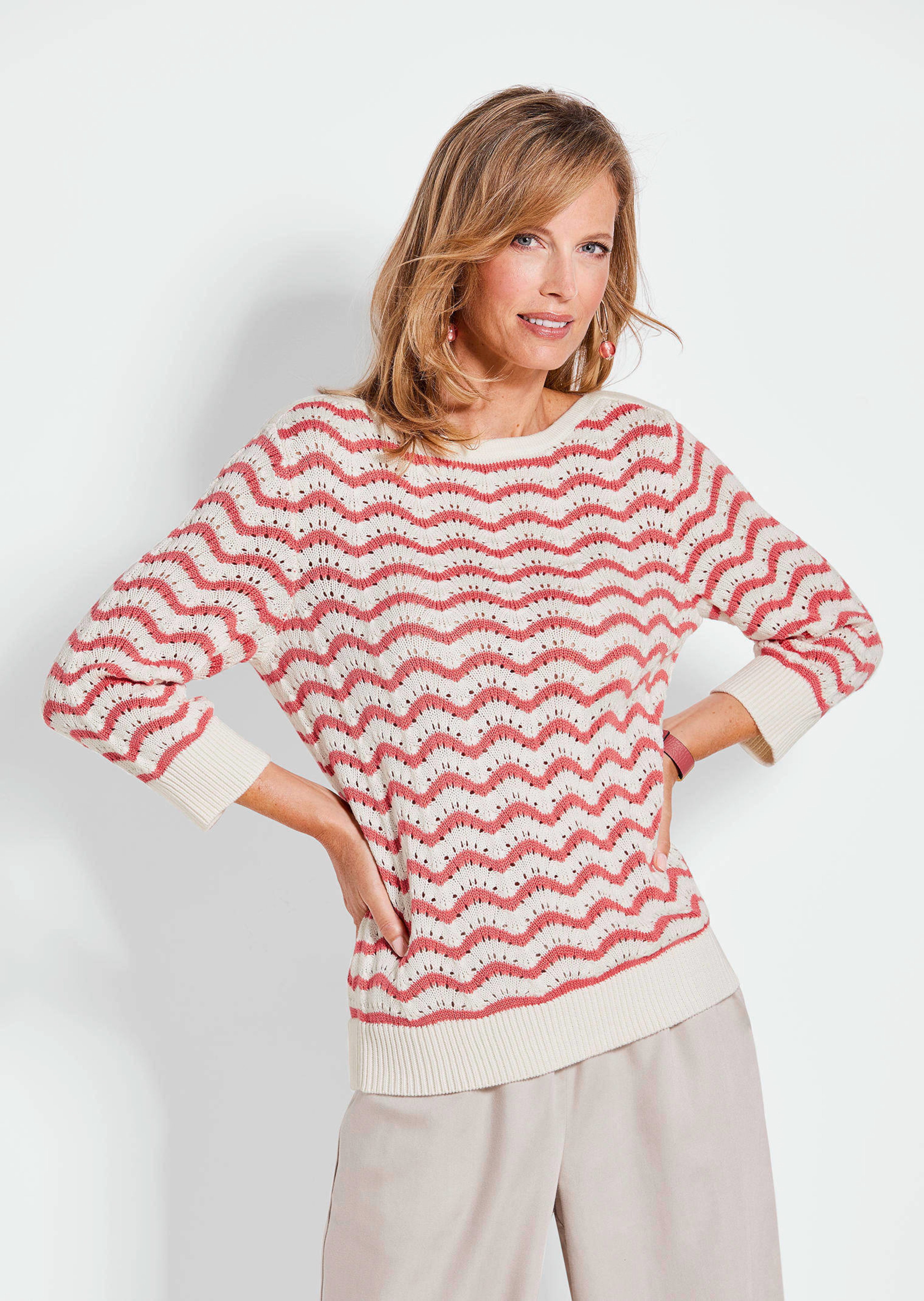 Strickpullover mit 3/4-Arm