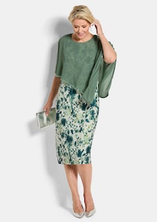Jurk met bloemendessin en drapering van chiffon thumbnail 2