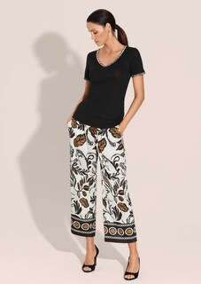 Weite Schlupf-Hose mit Unikat-Print thumbnail 3