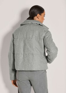 Winterwarm wattierte Steppjacke in edler Melange thumbnail 4