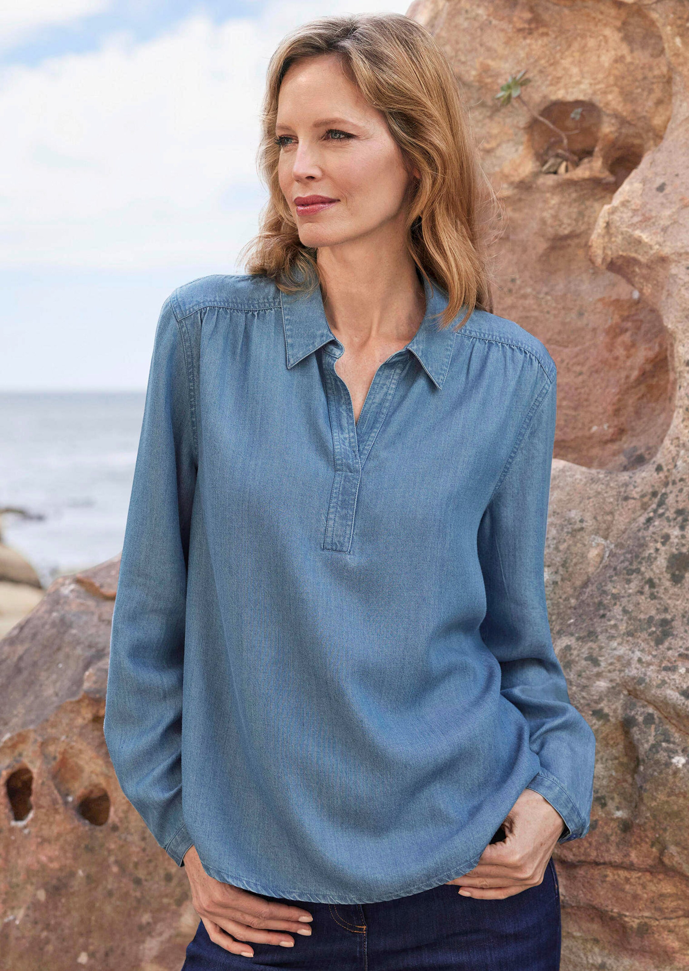 Denim blouse van Tencel thumbnail 7
