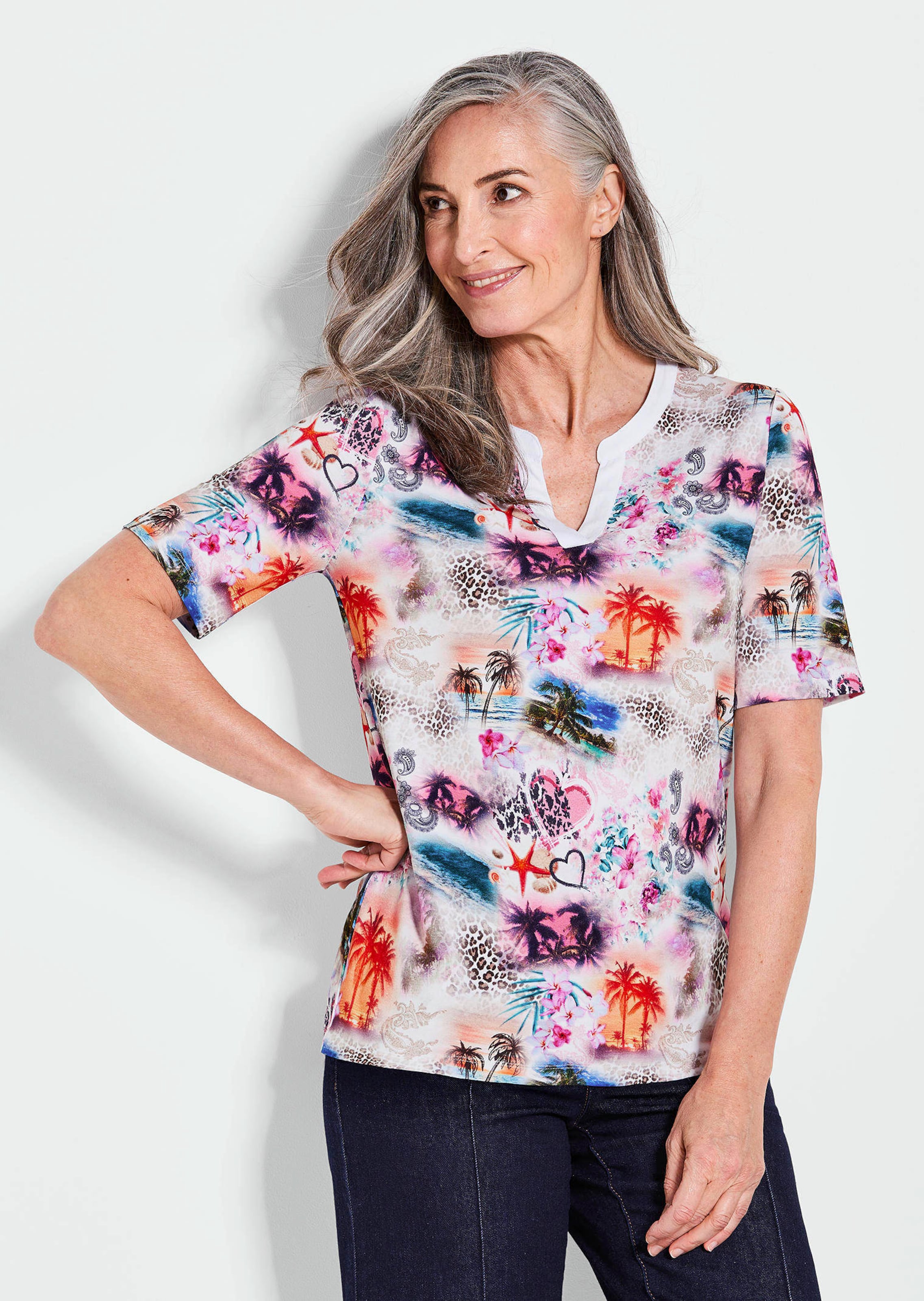 Printshirt aus Viskosejersey