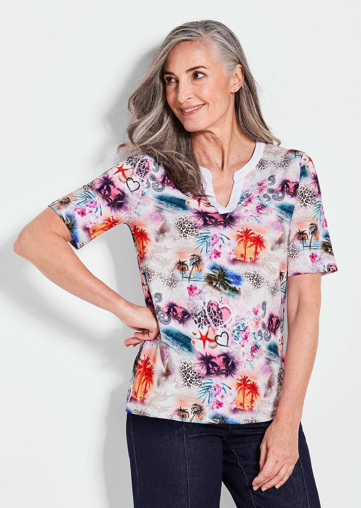 Printshirt aus Viskosejersey