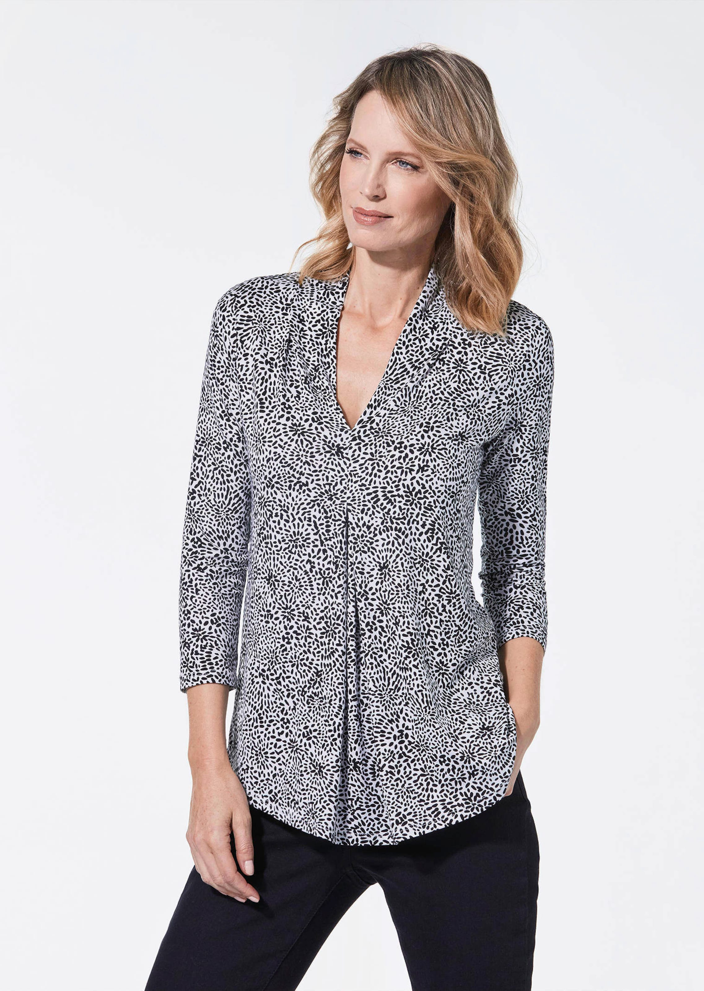 Bequeme Jersey-Bluse mit Blumenmuster