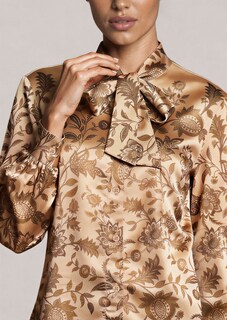 Schluppenbluse mit floralem Print thumbnail 6