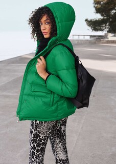 Wattierte Steppjacke mit Kapuze und Windstoppern thumbnail 1