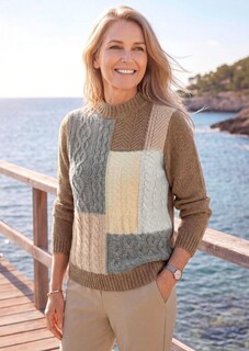 Strickpullover mit Intarsienmuster und Stehkragen thumbnail 7