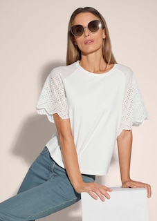 Kurzes Blusen-Shirt im Material-Mix thumbnail 5