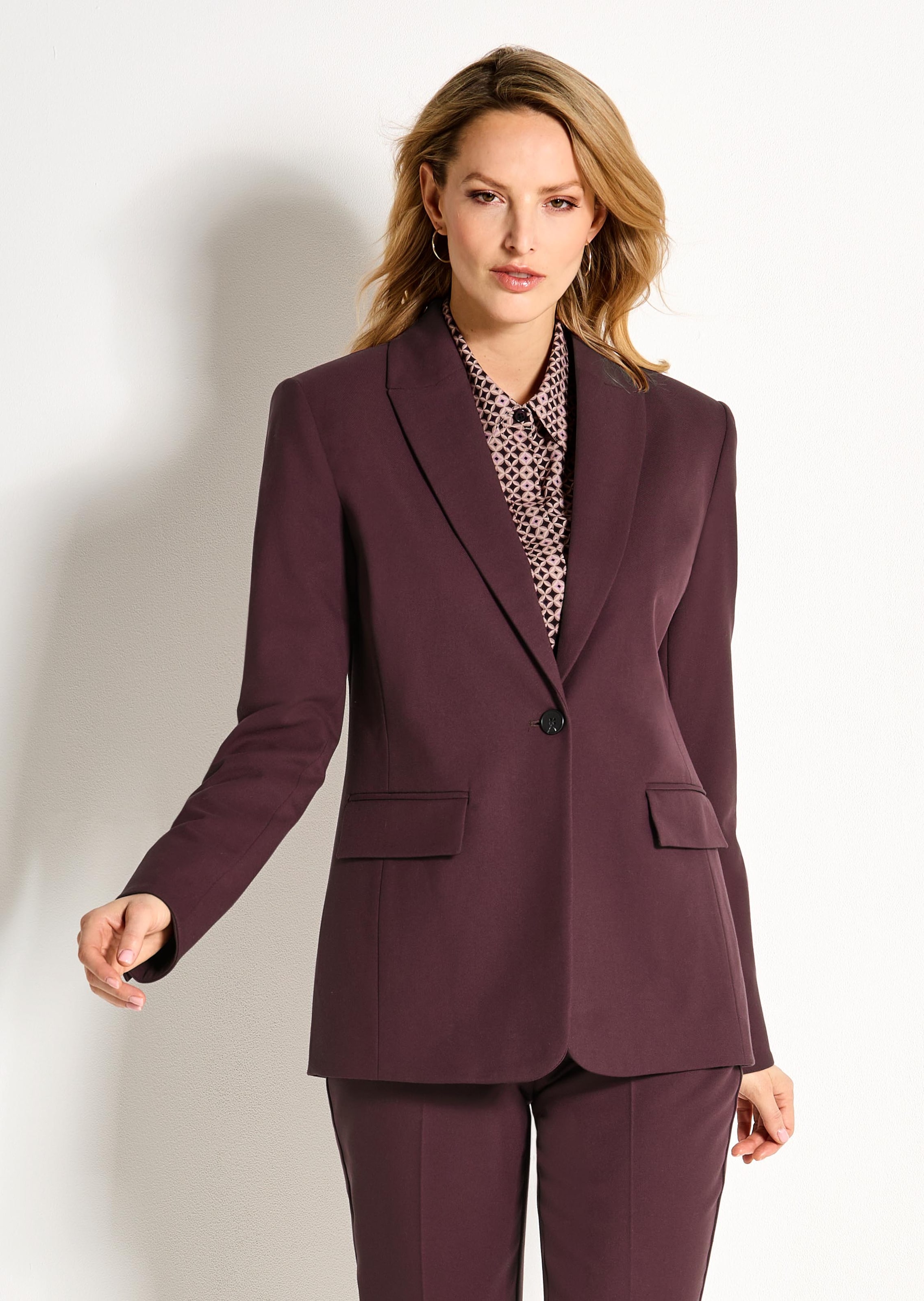 Blazer élégant avec col à revers et poches à rabat