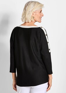 Chic shirt met knoopsluiting en goudkleurige knopen thumbnail 3