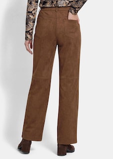 Ausgestellte Hose VERA in Veloursleder-Optik thumbnail 3