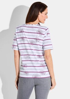 T-shirt en jersey avec motif à rayures et fleurs thumbnail 2