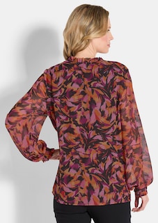 Blouse van chiffon met semi-transparante mouwen thumbnail 2