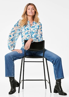 Chiffonbluse mit Gummibündchen thumbnail 5