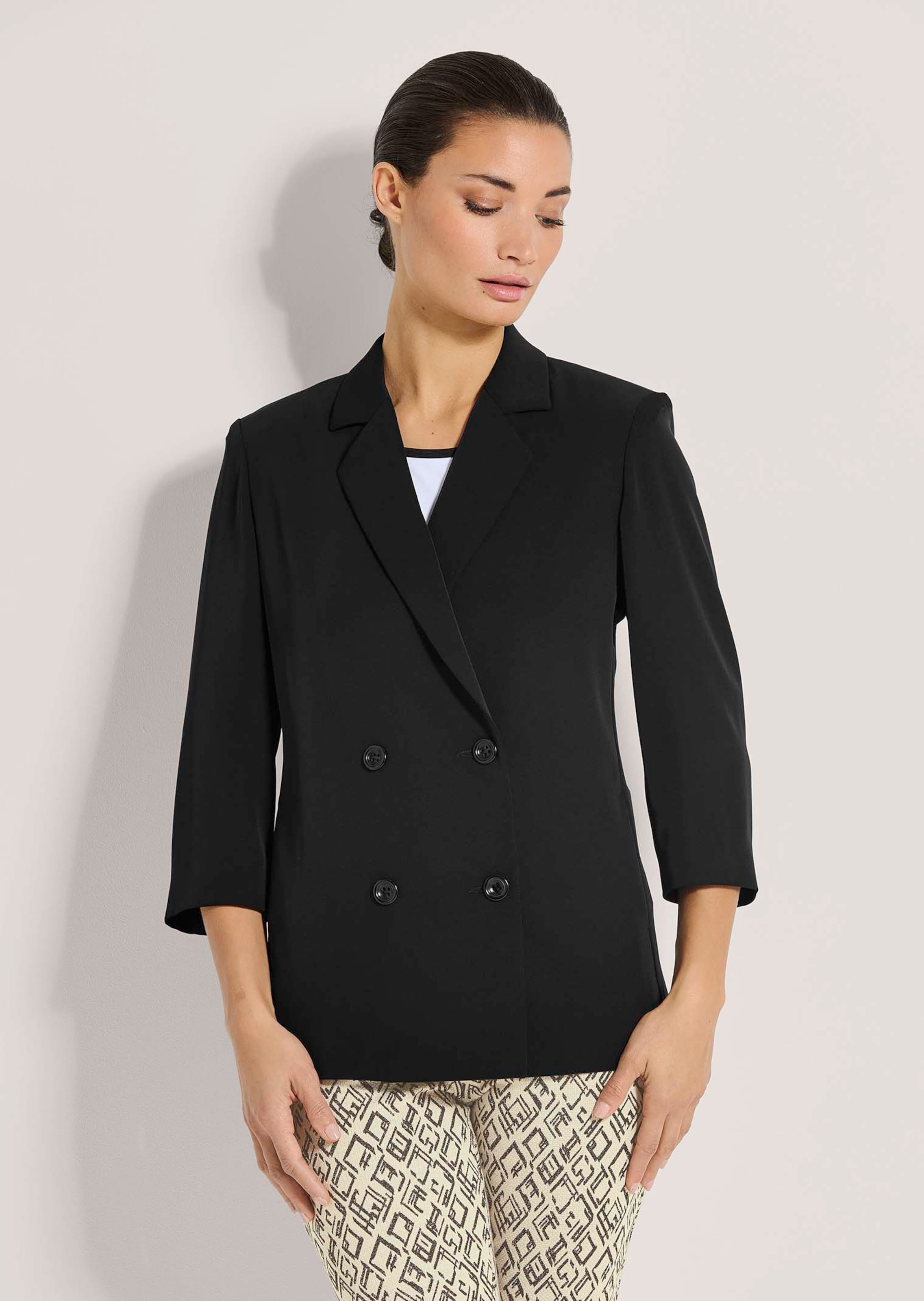 Zweireihiger Blazer mit 3/4-Ärmeln
