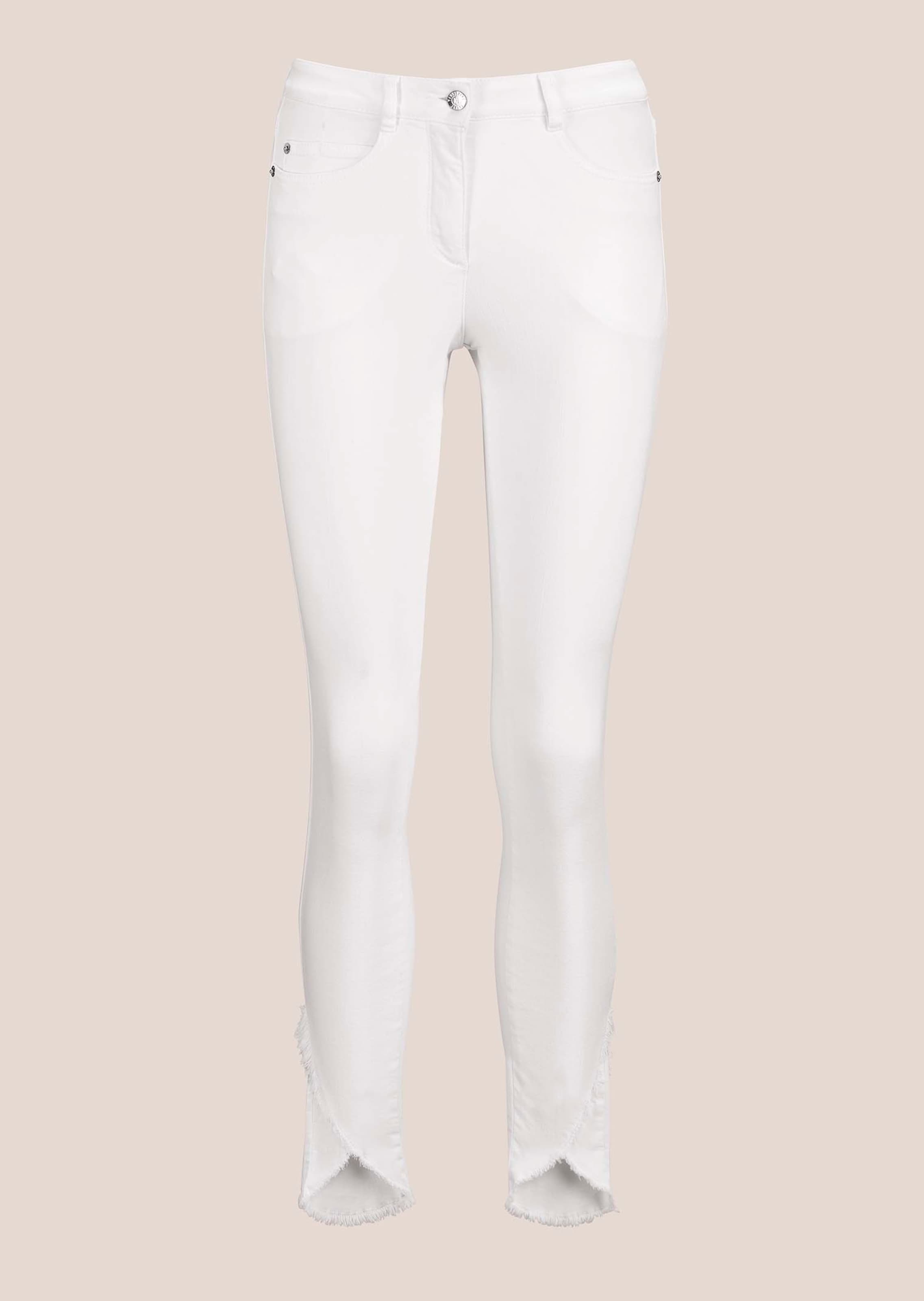 Slim-fit jeans with frayed hem thumbnail 7