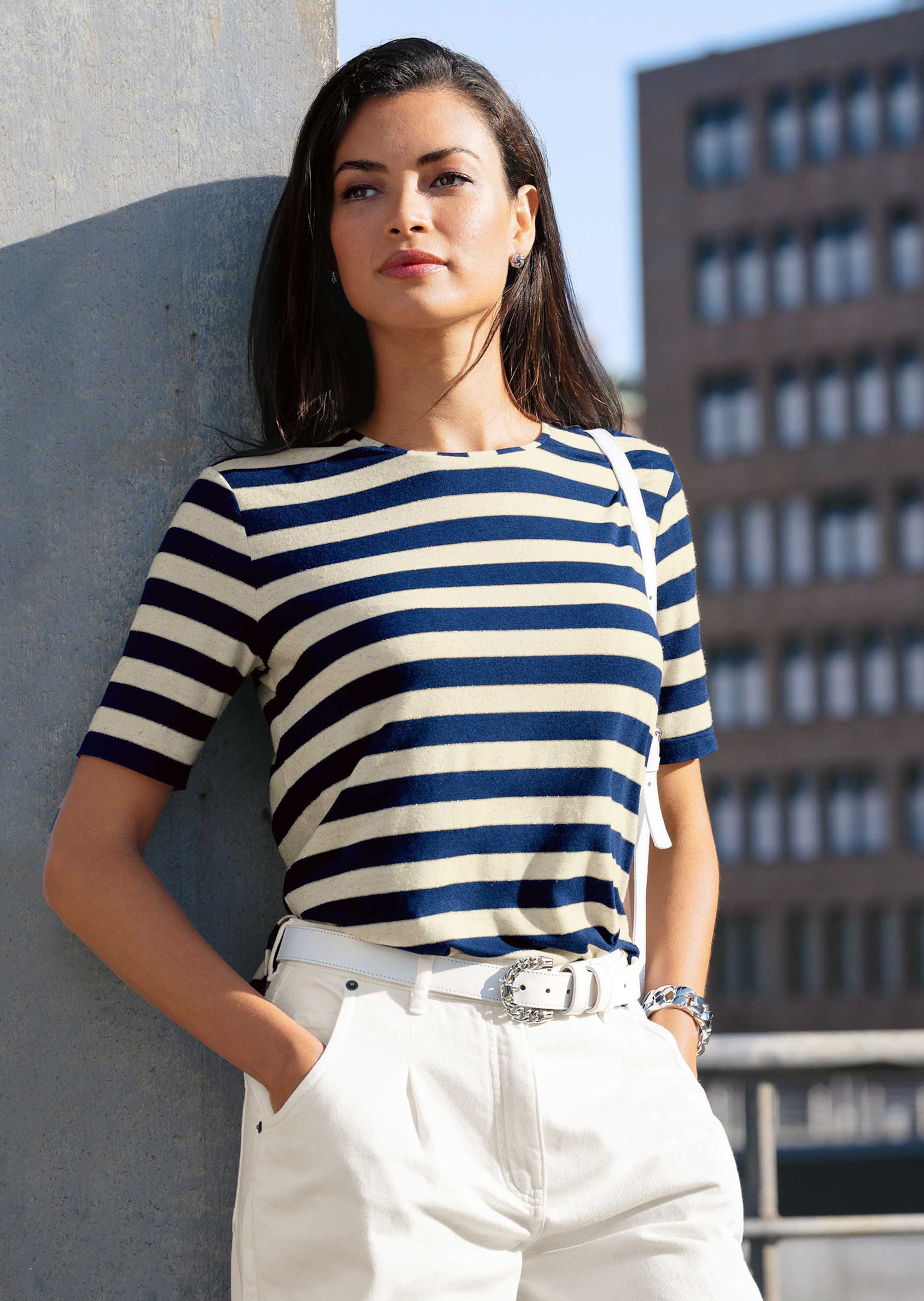 Shiny striped shirt