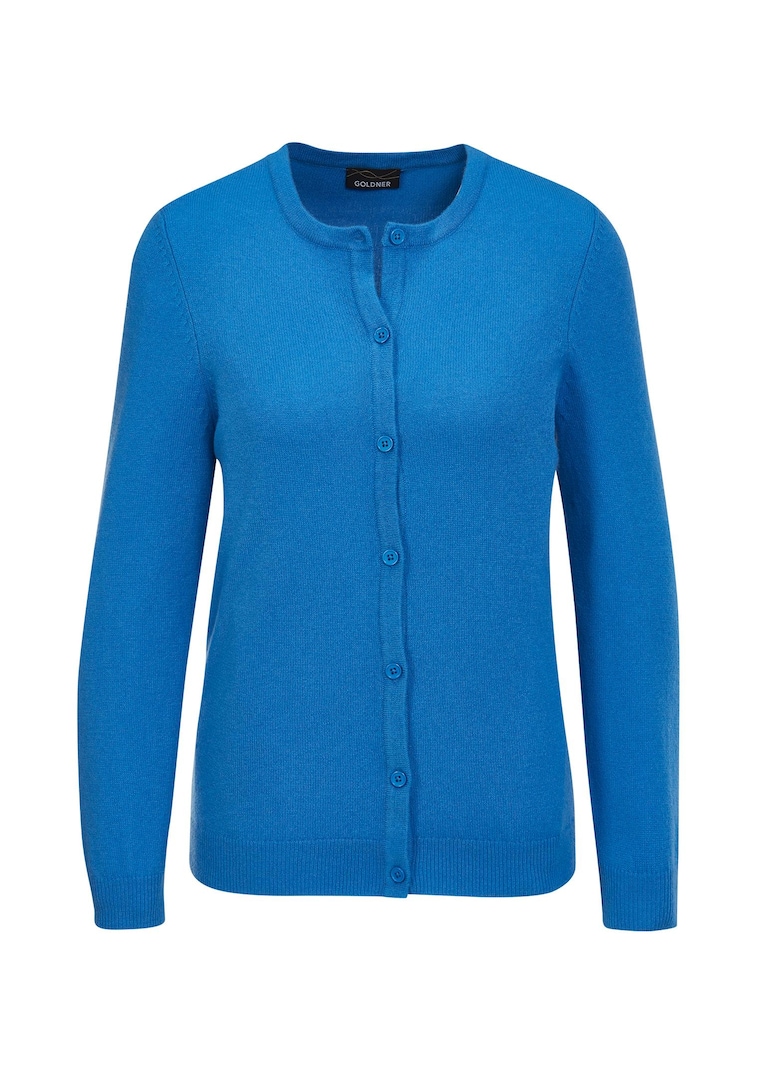 Kuschelweiche Kaschmir-Strickjacke mit Rundhals