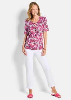 Jersey shirt met bladerprint thumbnail 2