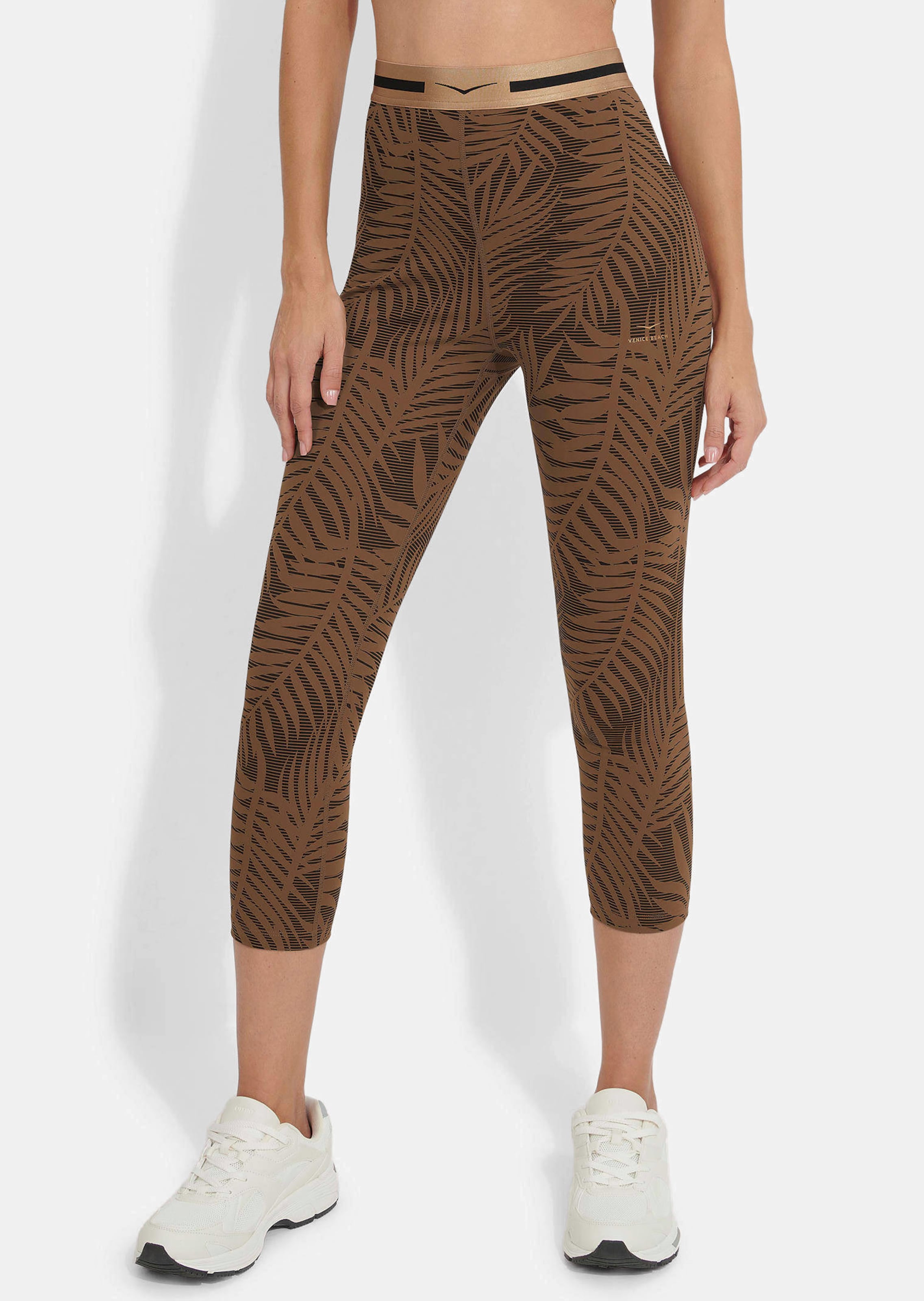 7/8-Leggings mit breitem Logo-Bund