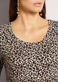 Animal print top with round neck thumbnail 6