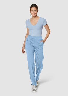 Lounge trousers with elegant satin stripes thumbnail 3