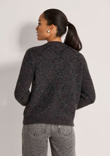 Strickjacke mit Rautenmuster und Pailletten thumbnail 4