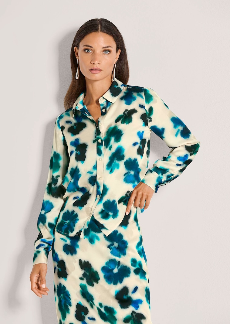 Hemdbluse mit kunstvollem Allover-Druck