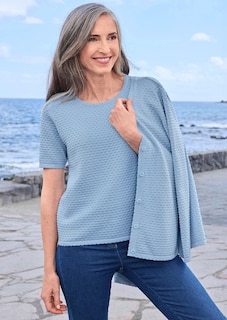 Halbarm-Pullover mit Pünktchenmuster thumbnail 7
