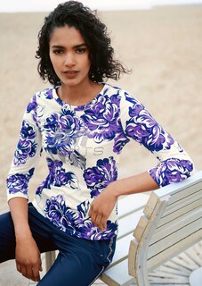 Shirt mit Blütenprint und 3/4-Ärmel thumbnail 1