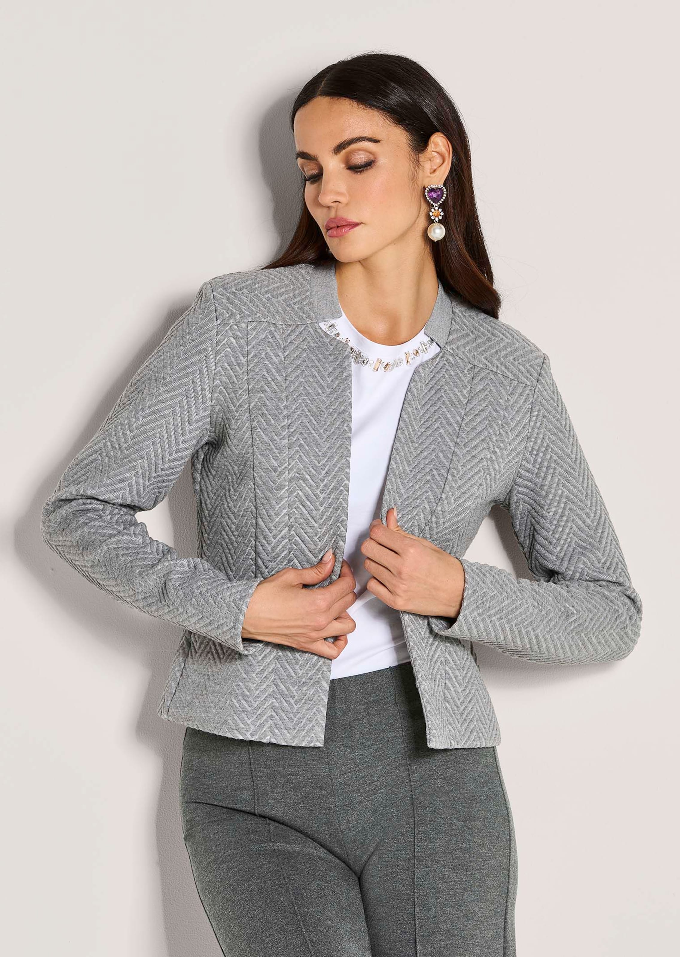 Blazer en jersey sans fermeture