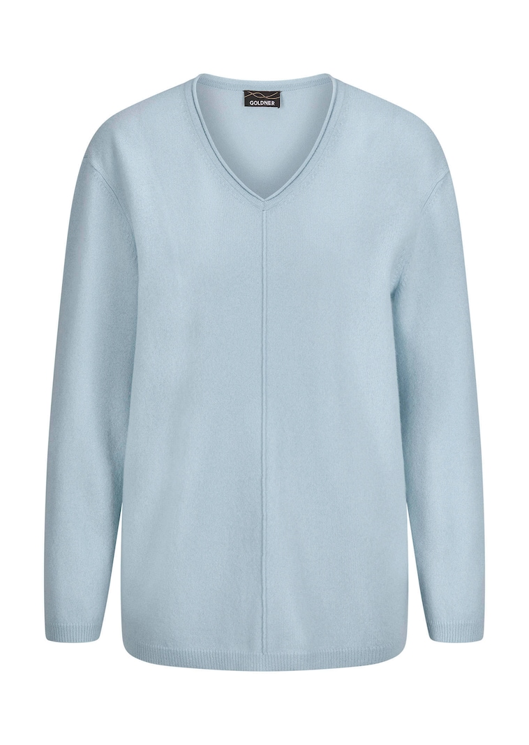 Kaschmirpullover mit V-Ausschnitt
