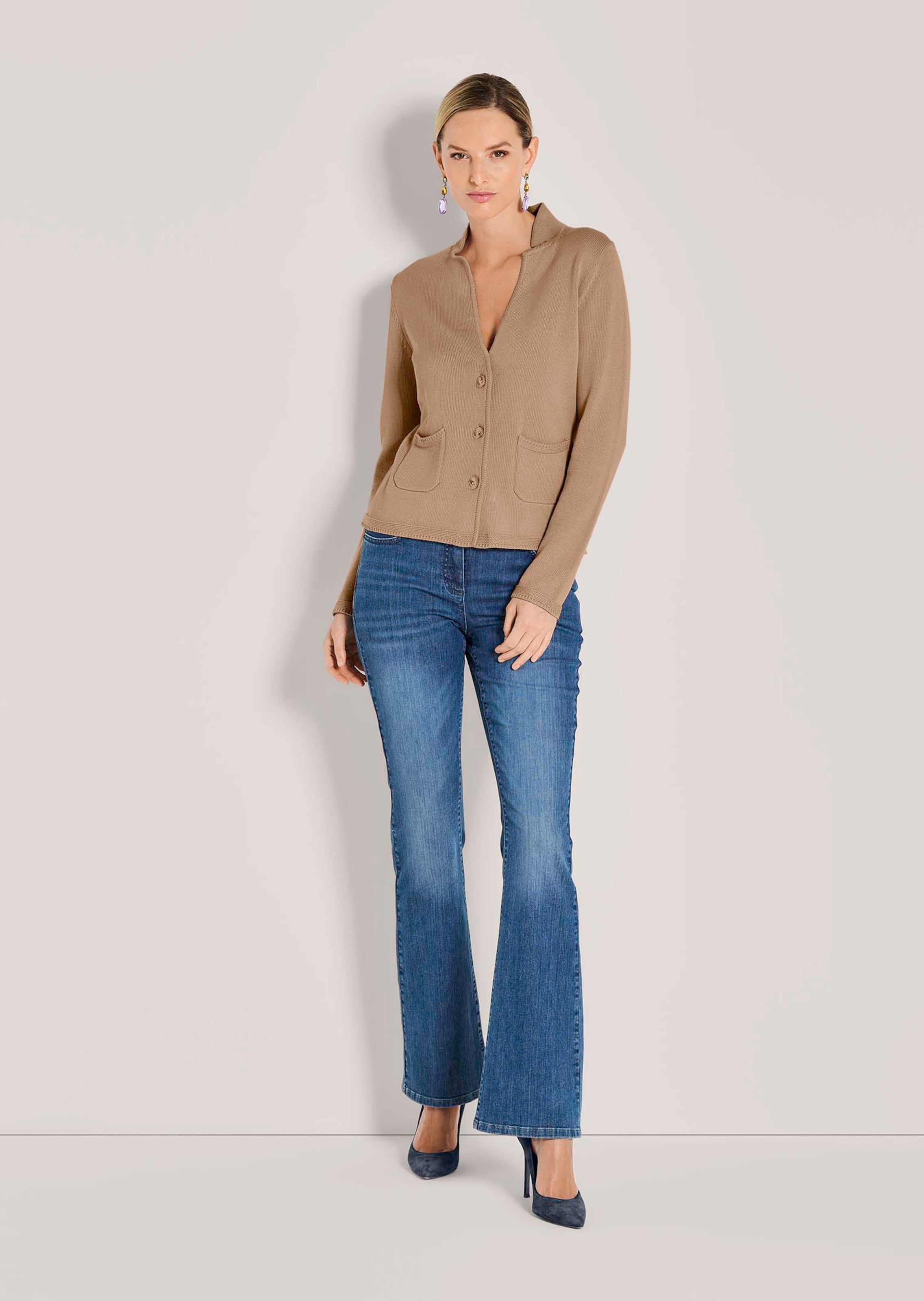Knitted cotton blazer