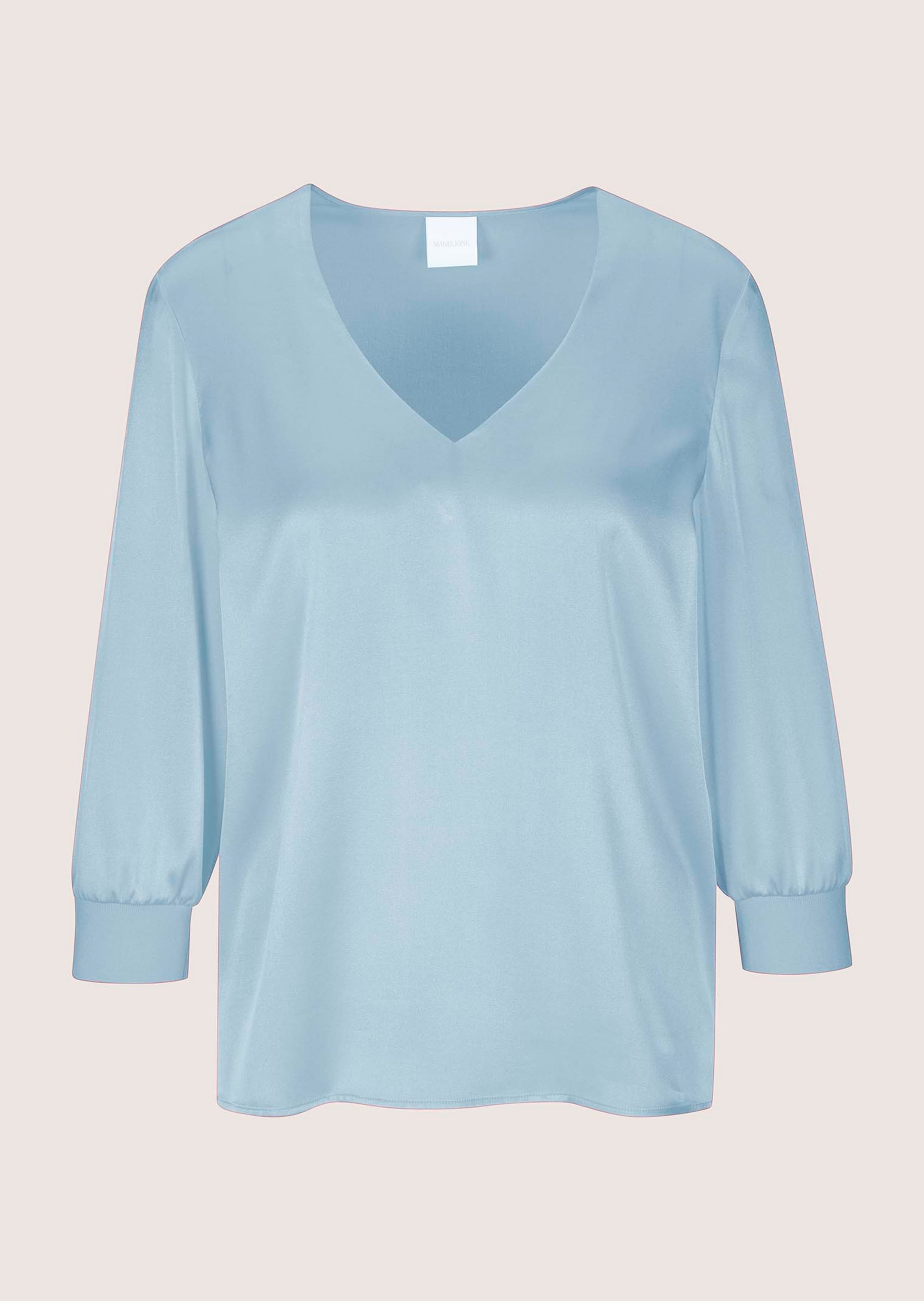 Blusenshirt aus Seidenstretch mit V-Ausschnitt
