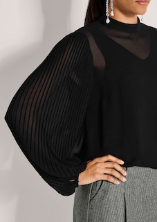 Bluse mit plissierten Ballonärmeln thumbnail 6