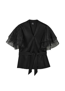 Bluse im Metallic-Look mit transparenten Ärmeln thumbnail 7