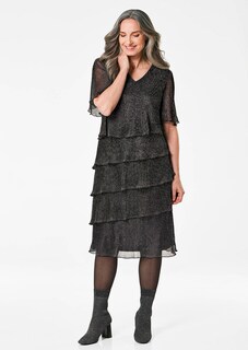 Kleid aus glänzendem Plissée thumbnail 2