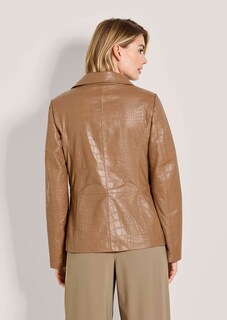 Blazer en cuir à effet croco thumbnail 4