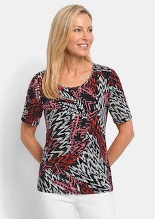 T-shirt en viscose avec un motif abstrait effet fourrure thumbnail 1