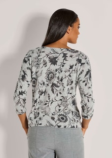 Pull en cachemire à imprimé fleuri thumbnail 4