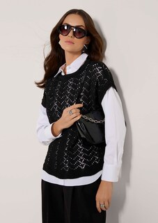 Ärmelloser Pullover mit Ajour-Muster thumbnail 5