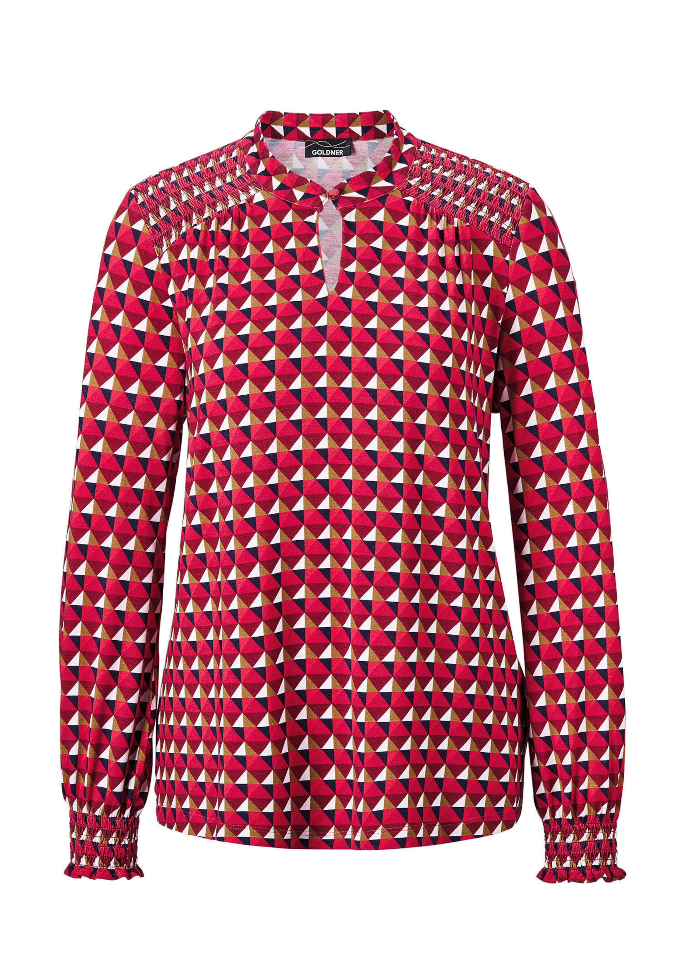 Jerseybluse mit modischen Smok-Details
