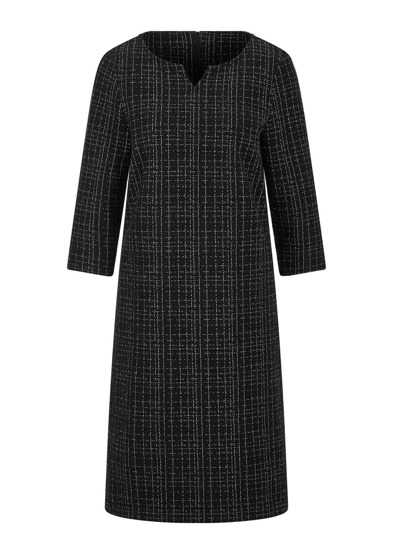 Jersey jurk in tweedlook met een mooie glans