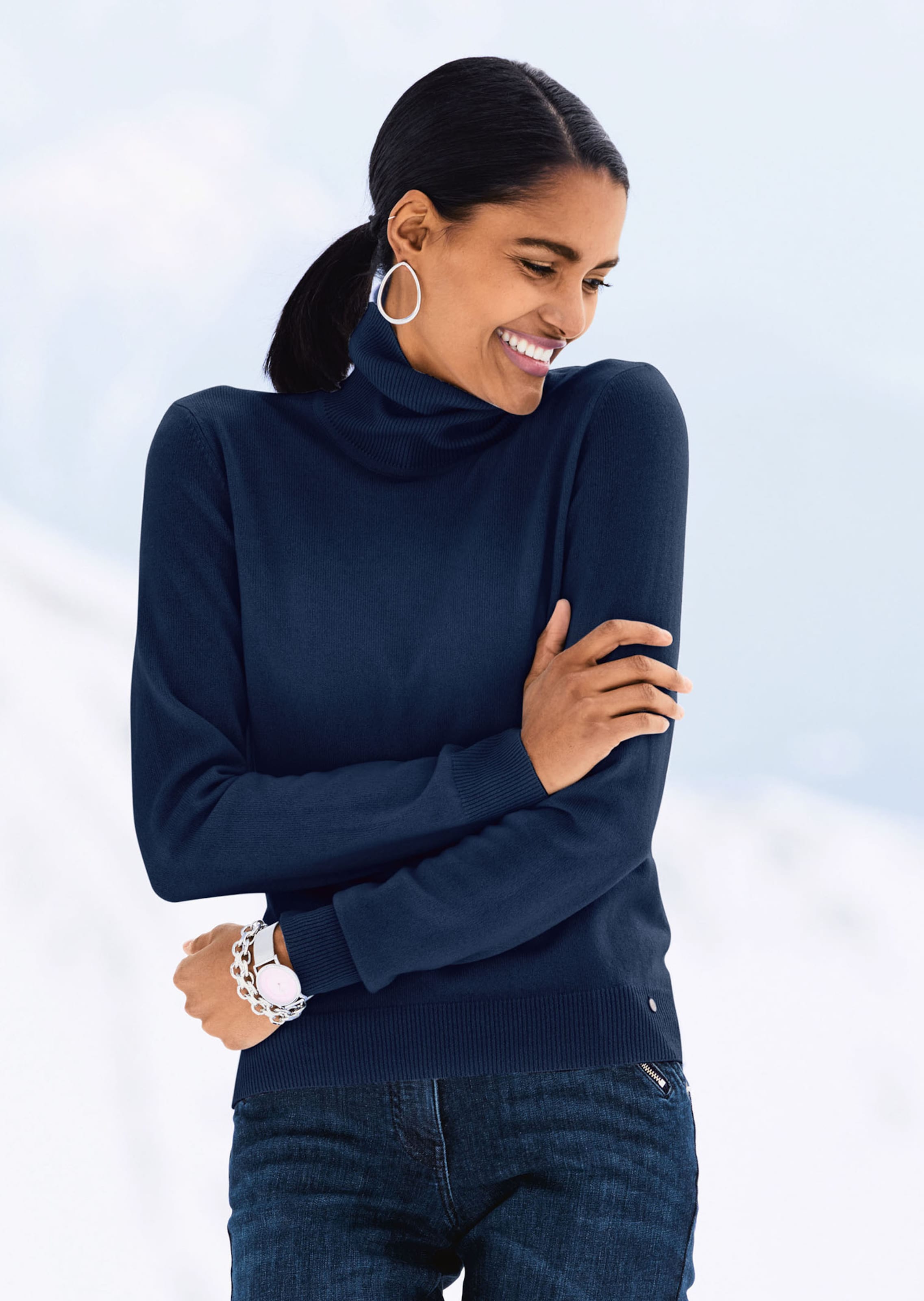 Kaschmirpullover mit Rollkragen