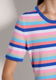 Farbenfroher Kurzarm-Pullover im Ringellook thumbnail 6