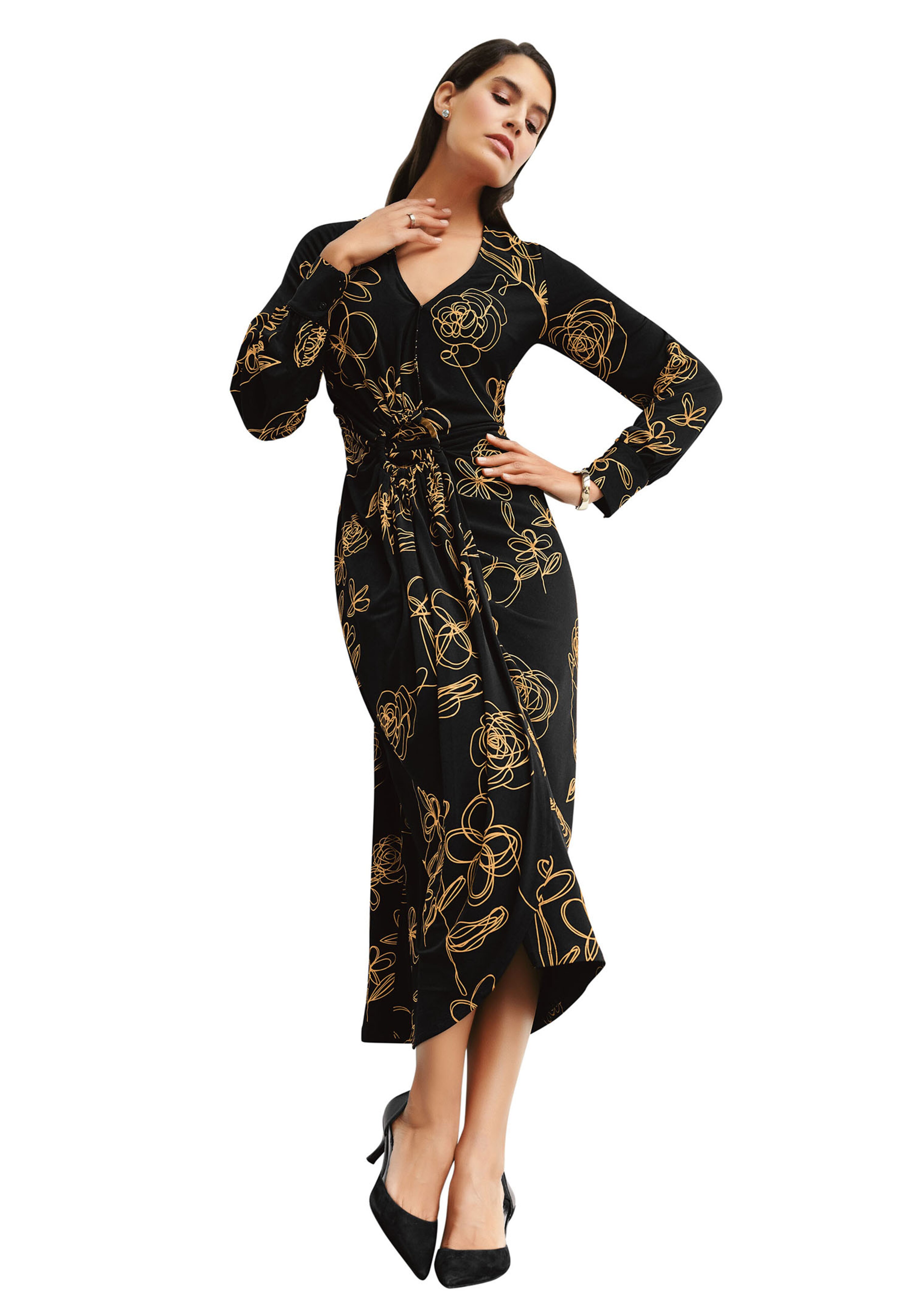 Druckkleid in Wickeloptik