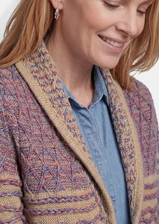 Cardigan avec col châle dans un mélange de motifs thumbnail 5