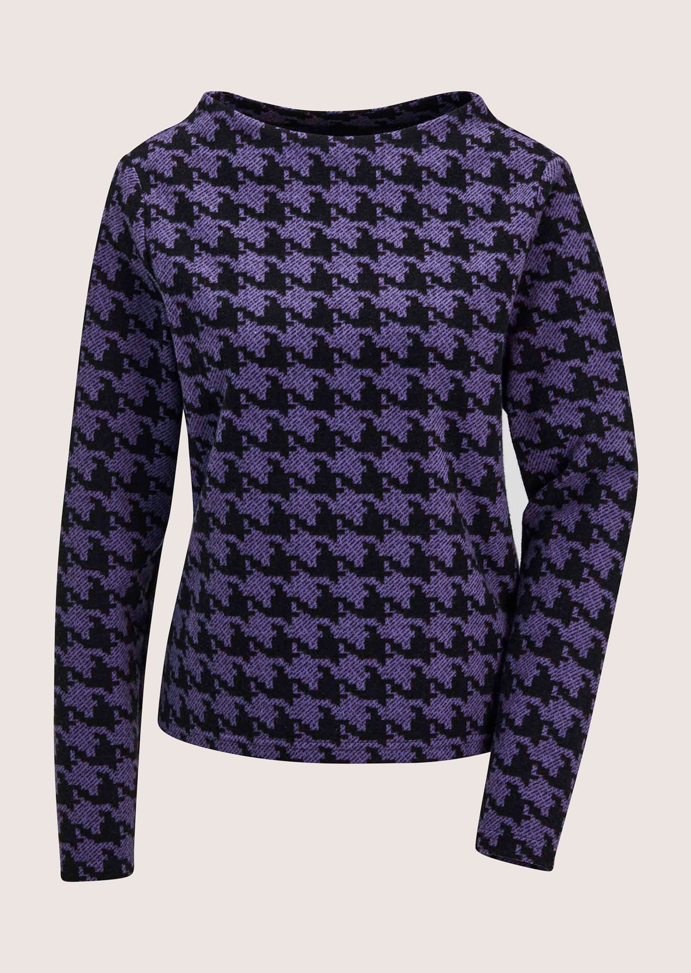 Sweatshirt met pied-de-poule-motief